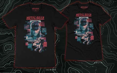 「メタルギア」シリーズより歴代の主人公が鮮やかに描かれたTシャツ3種が登場