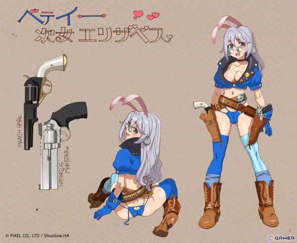 ピクセルの新作縦スクロールSTG「バウンティシスターズ」が2025年に発売！「ツインビー」などで知られるShuzilow.HA氏がキャラクターデザインを担当の画像3