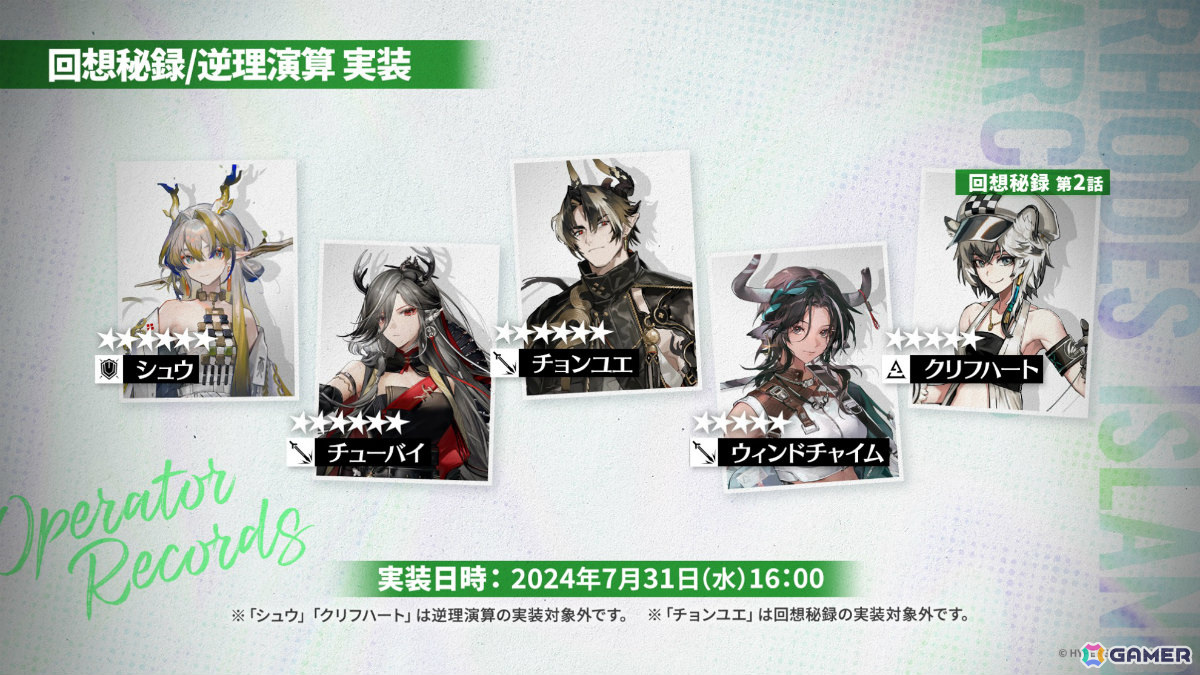 「アークナイツ」シュウ(CV:南條愛乃)やズオ・ラウ(CV:豊永利行)が7月31日に登場!「UNION ARENA」への参戦やローソンキャンペーンも発表の画像