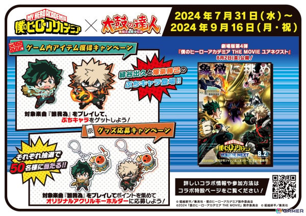 アーケード版「太鼓の達人」に「Bling-Bang-Bang-Born」「誰我為」など4曲が追加！「僕のヒーローアカデミア」とのコラボキャンペーンもの画像5