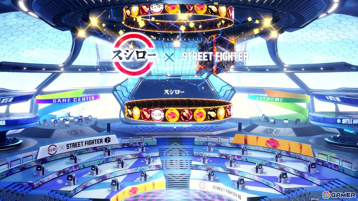 「スト6」にて「マッスルサンバ!!」ファイティングパスが配信!回転寿司チェーン店「スシロー」や漫画「刃牙」シリーズとのコラボもッッの画像