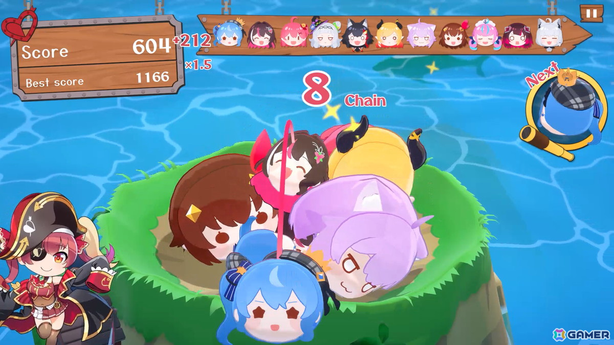 宝鐘マリンさんが主役の3Dマージパズル「ホロライブ お宝マウンテン」がSteamで配信！お宝（ホロメン）を積み上げてハイスコアを目指そうの画像5