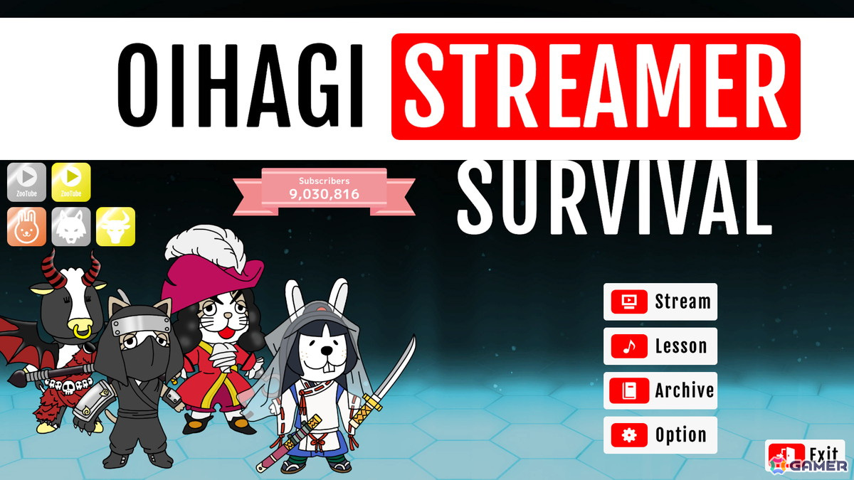 「OIHAGI STREAMER SURVIVAL」が8月30日にSteamでリリース！動物たちの世界で配信コラボバトルを行い、チャンネル登録者を増やそうの画像