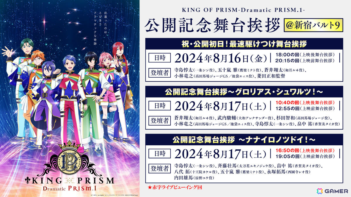 劇場版「KING OF PRISM -Dramatic PRISM.1-」特典壁紙付きのムビチケオンライン券が8月15日限定で発売!の画像