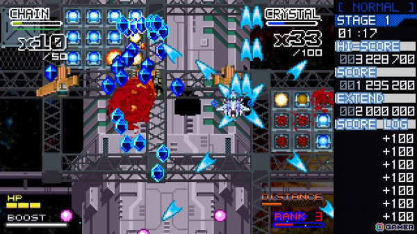 縦スクロールシューティング「Crystal Breaker」の体験版がSteamで配信！近接攻撃が攻略とハイスコアに繋がる積極性重視のゲーム性が特徴の画像2