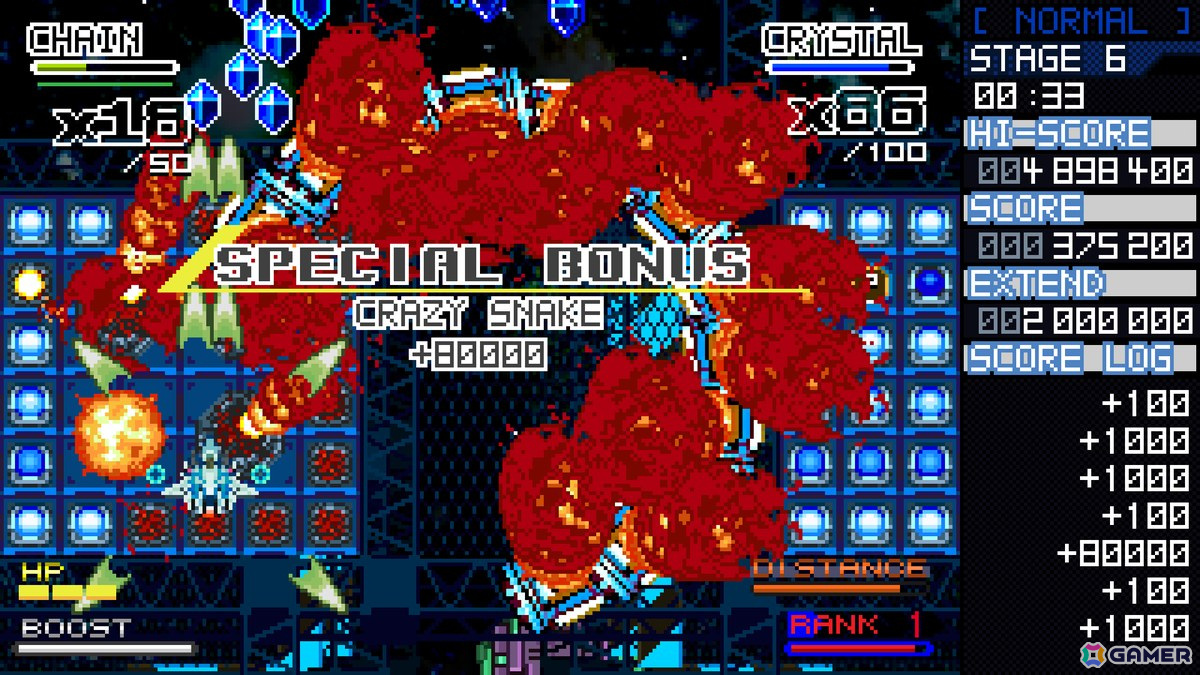 縦スクロールシューティング「Crystal Breaker」の体験版がSteamで配信！近接攻撃が攻略とハイスコアに繋がる積極性重視のゲーム性が特徴の画像4