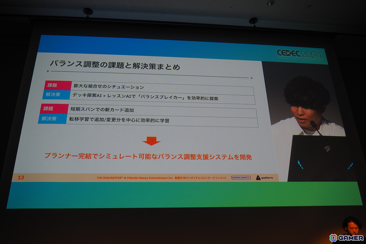 「学園アイドルマスター」のカードゲーム、デッキ構築のバランス調整に活用される支援システムを解説【CEDEC2024】の画像6