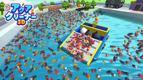水辺のゴミを掃除するハイパーカジュアルゲーム「アクアクリーナー3D」が配信！船をアップグレードしながら綺麗な水面を取り戻そうの画像1