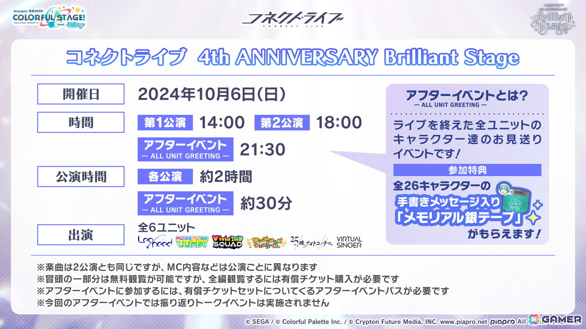 「プロセカ」4周年コネクトライブ、セカライ4thの開催情報が公開!リズムゲーム大会支援プログラム、総勢26名のプライズフィギュア化などもの画像