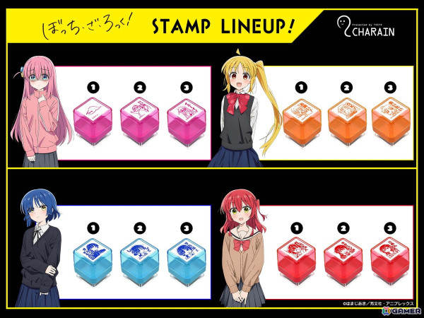 「ぼっち・ざ・ろっく！」のアニメシーンをデザインに使用したスタンプとマグネットが9月4日より「キャラ印.com」にて販売開始！の画像2
