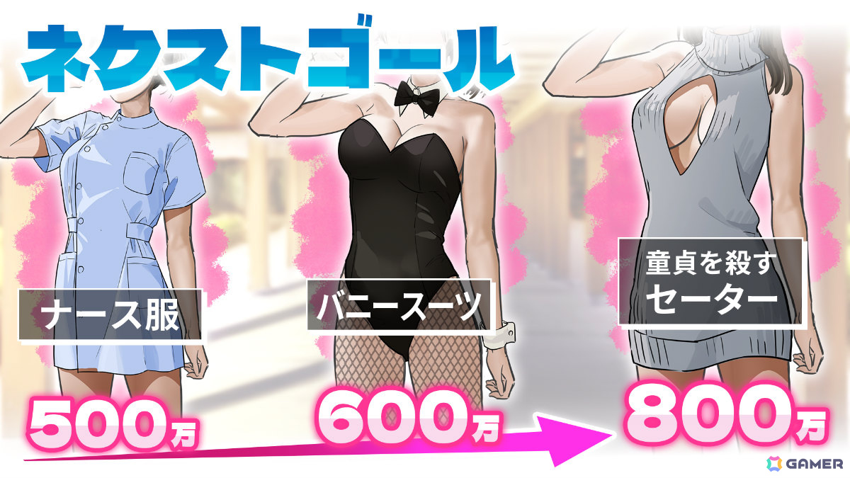 「VRな彼女」クラウドファンディングが1時間40分で目標額200万円を突破！バニースーツなどの新衣装をネクストゴールとして追加の画像