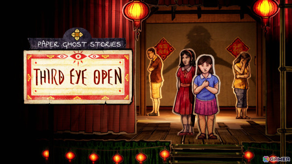 ペーパーシアターのようなビジュアルが特徴のADV＆パズルゲーム「ペーパーゴーストストーリーズ：サードアイオープン」が配信の画像1