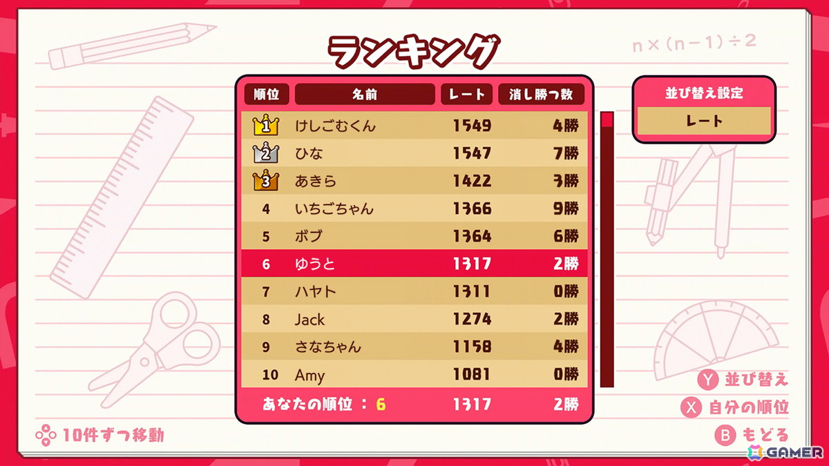 「消しゴム落としバトルロイヤル」がSwitchで配信！昔遊んだ“消しゴム落とし”が激熱のサバイバルバトルに進化の画像8