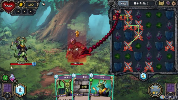 デッキ構築と3マッチパズルが融合したパズルローグライクゲーム「Demon's Mirror」がSteamで配信!の画像