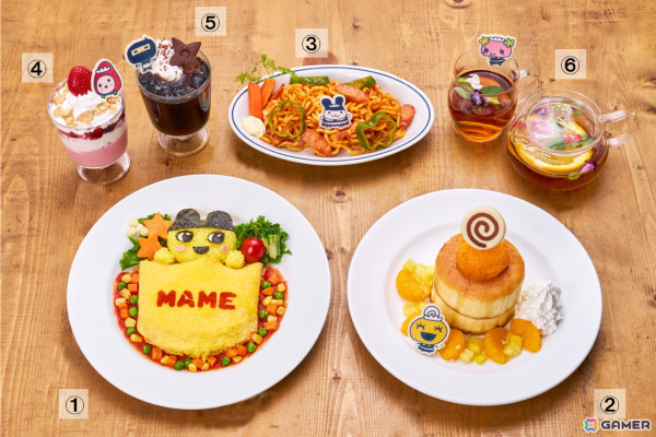 カプコンカフェ池袋店＆梅田店と「たまごっち」コラボのメニューとノベルティが公開！まめっちのオムライスプレートなどが登場の画像1