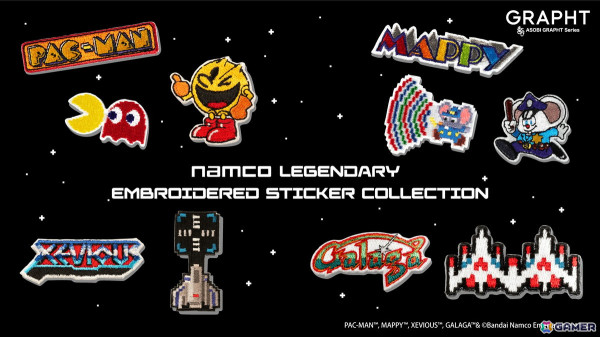 「パックマン」や「マッピー」「ゼビウス」「太鼓の達人」のコラボ刺繍ステッカーが予約開始！TGS2024での先行販売もの画像1