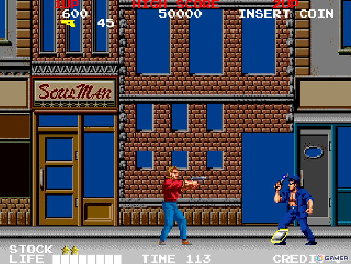 警察官のトニーとレイモンドが凶悪犯を打ち倒すアクションゲーム「アーケードアーカイブス クライムシティ」が9月19日に配信！の画像2