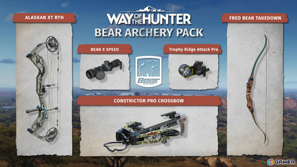 「Way of the Hunter」弓メーカー・Bear ArcheryとのコラボDLCが配信！「コンパウンドボウ：Alaskan XT RTH」などが登場の画像2