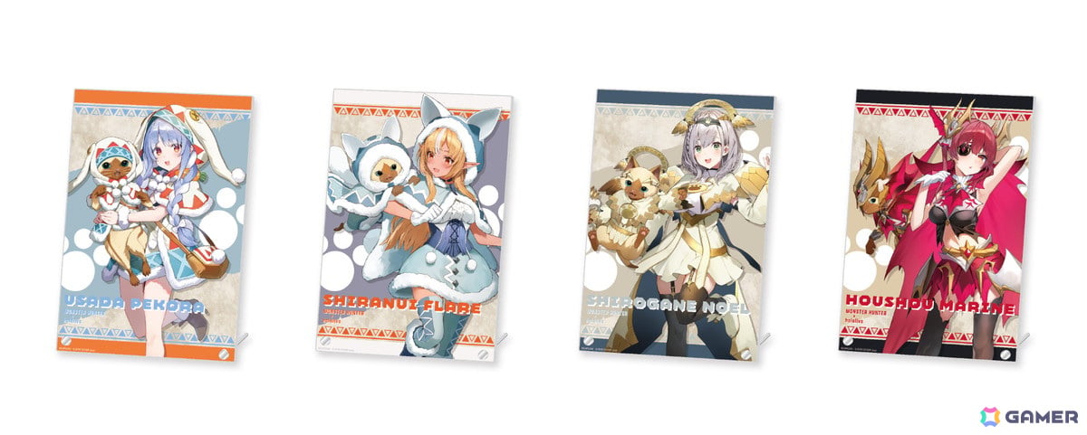 「モンスターハンター」と「ホロライブ3期生」がコラボ!オトモアイルーとおそろいのコラボ衣装を纏ったプライズ景品が登場!の画像