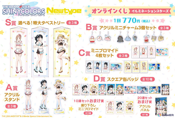 「シャニマス」水着衣装に身を包んだイルミネーションスターズのグッズをラインナップしたオンラインくじが10月1日より販売！の画像2