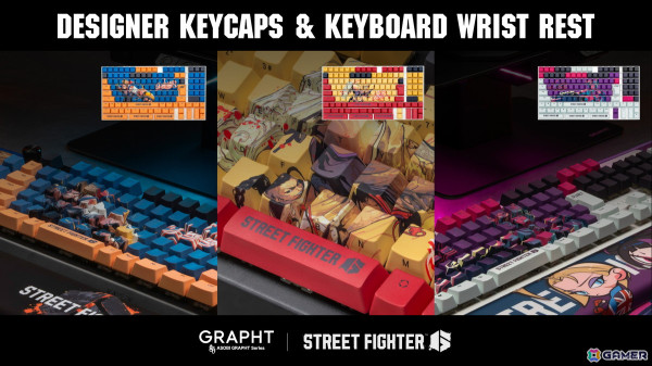 「ASOBI GRAPHT」シリーズより「ストリートファイター6」とコラボしたキーキャップセットが登場！リストレストもラインナップの画像1
