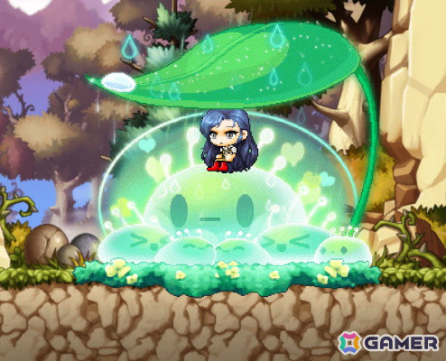 雨の日の石の精霊椅子