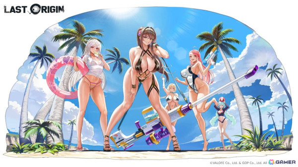 「ラストオリジン」ロイヤル・アーセナル（CV.和氣あず未）、慈悲深きリアン（CV.谷口夢奈）、不屈のマリー（CV.浅倉杏美）の水着スキンが追加の画像1