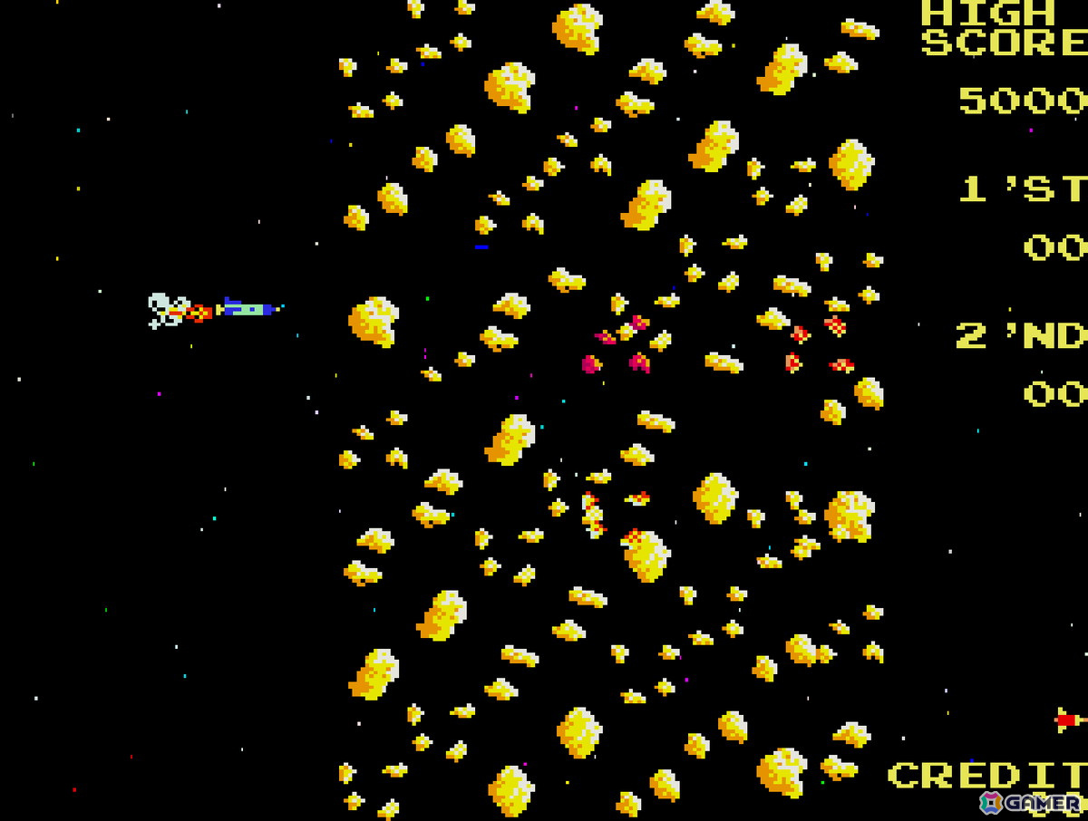 メテオ群を破壊したり敵を倒して進むシューティングゲーム「アーケードアーカイブス ムーンシャトル」が10月3日に配信！の画像3