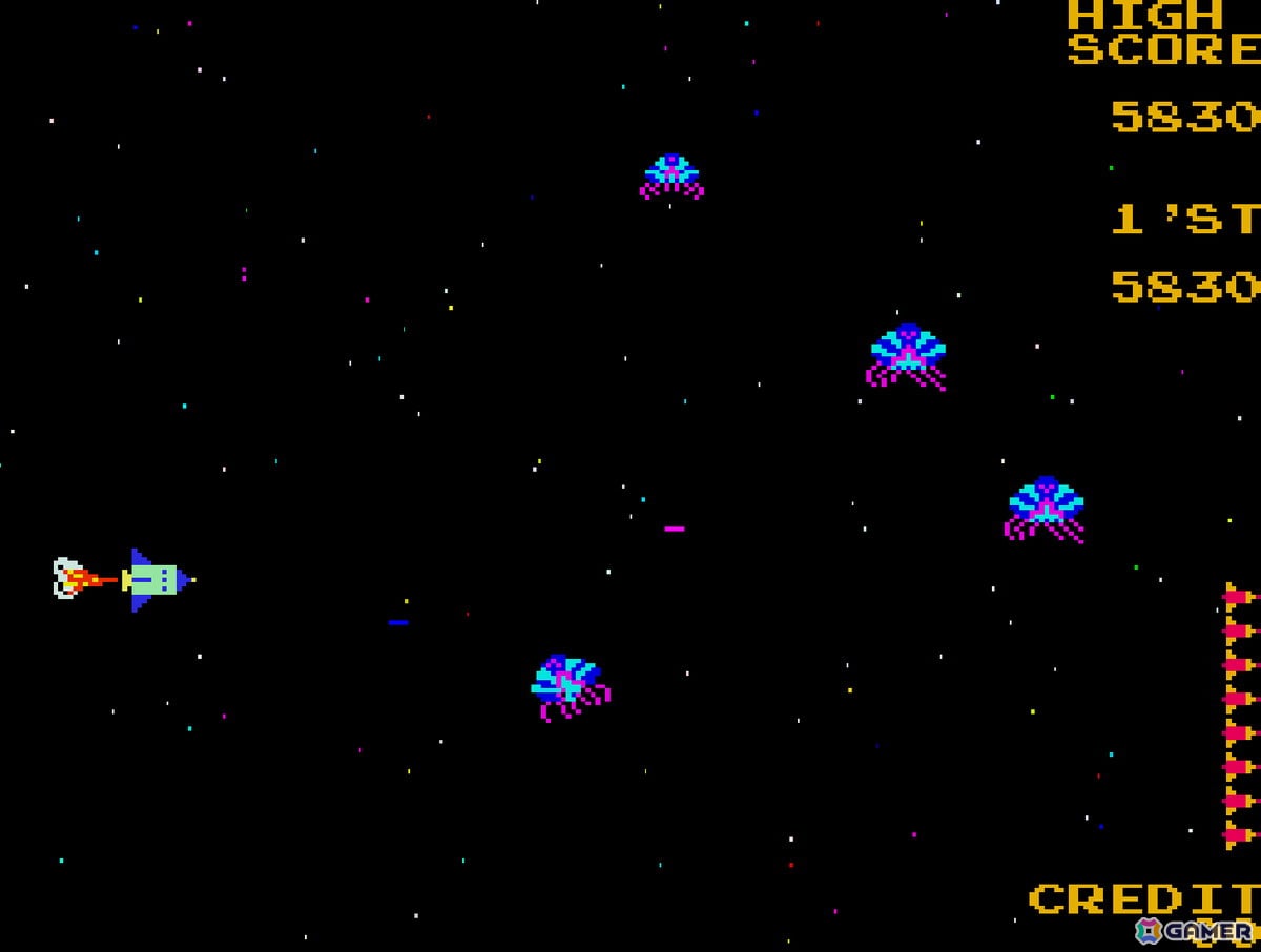 メテオ群を破壊したり敵を倒して進むシューティングゲーム「アーケードアーカイブス ムーンシャトル」が10月3日に配信！の画像5