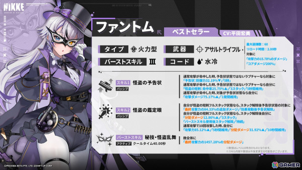 「勝利の女神：NIKKE」怪盗に変身したSSRニケ「クエンシー」（CV：内田彩）＆司書と怪盗の顔を持つSSRニケ「ファントム」（CV：平田宏美）が登場！の画像5
