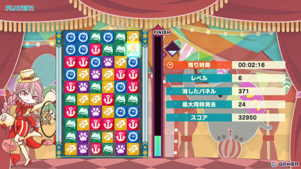 パネルを繋げて消していく回転パズルゲーム「サーカスクラッシュ」がSwitchで配信！の画像