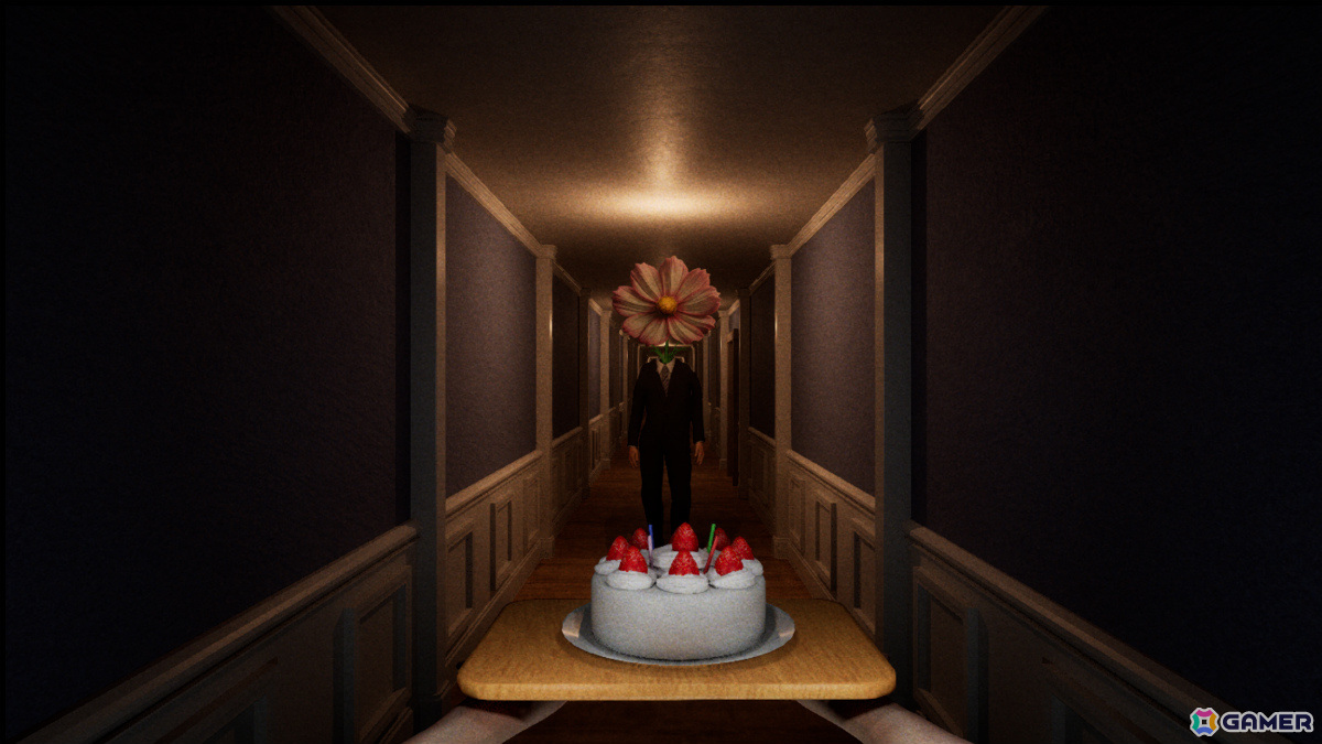 歩くたびに揺れ動くケーキを運びながら不気味な空間を進むホラーゲーム「Don't Drop The Cake」のSteamページが公開の画像2