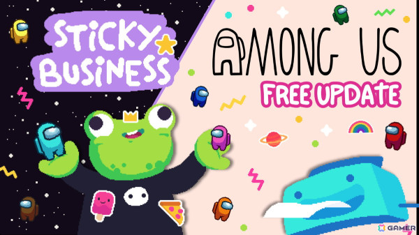 ステッカーショップ経営シミュレーション「Sticky Business」にて「Among Us」コラボの無料アップデートが実施！の画像1