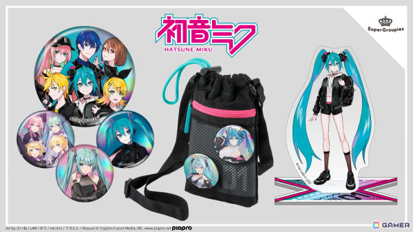 初音ミクモデルのスマホショルダーバッグがSuperGroupiesより登場！描き下ろしイラストの缶バッジとアクリルスタンドも同時発売の画像1