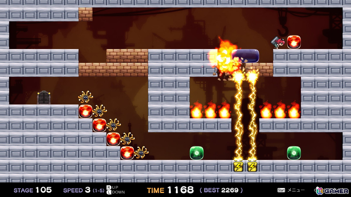 シンプルだけど奥深いアクションパズルゲーム「鉄槌パズル はんまーさん」がSwitch/Steamで10月24日に配信決定！体験版が公開の画像2