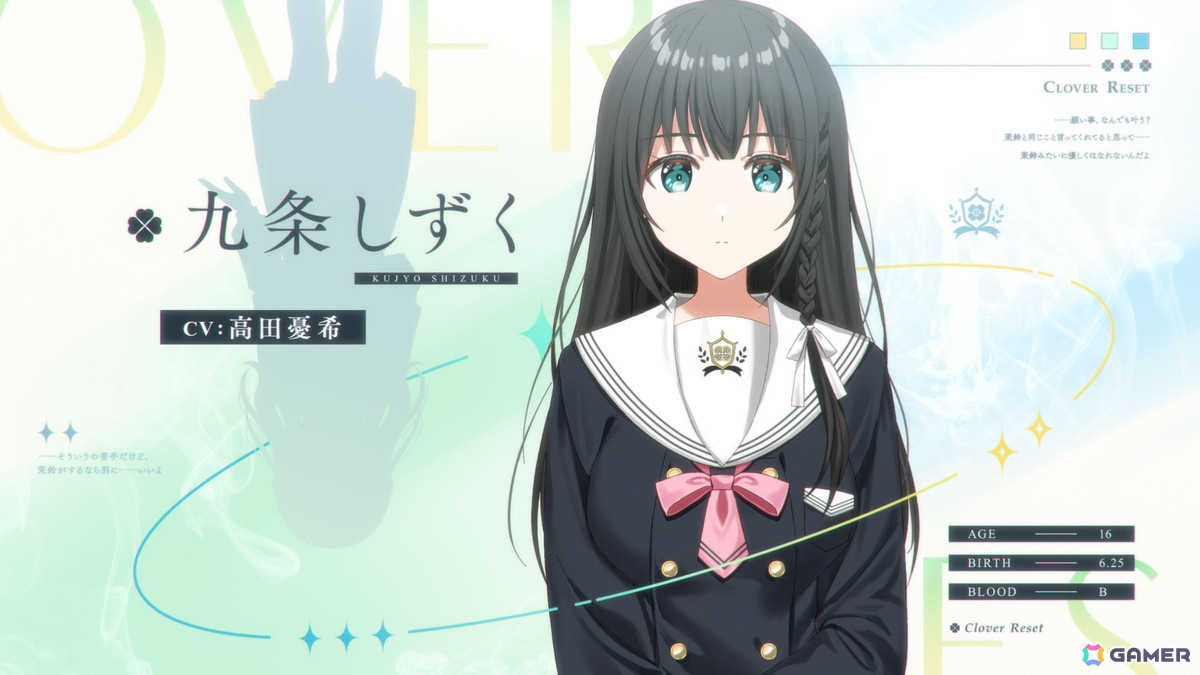 “甘さ 99％×驚き 1％”をテーマに掲げた百合ノベルゲーム「Clover Reset」のSteamページが公開の画像