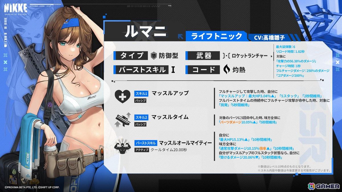 「勝利の女神:NIKKE」にジムトレーナーのSSRニケ「ルマニ」(CV:高橋雛子)が登場!ルマニと少女のリハビリ生活を描く新規ストーリーもの画像