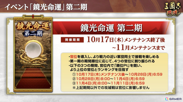 「三國志 覇道」で長期イベント「鏡光命運」第二期が開幕！新たなLR武将「徐晃」と「范増」も登場の画像2