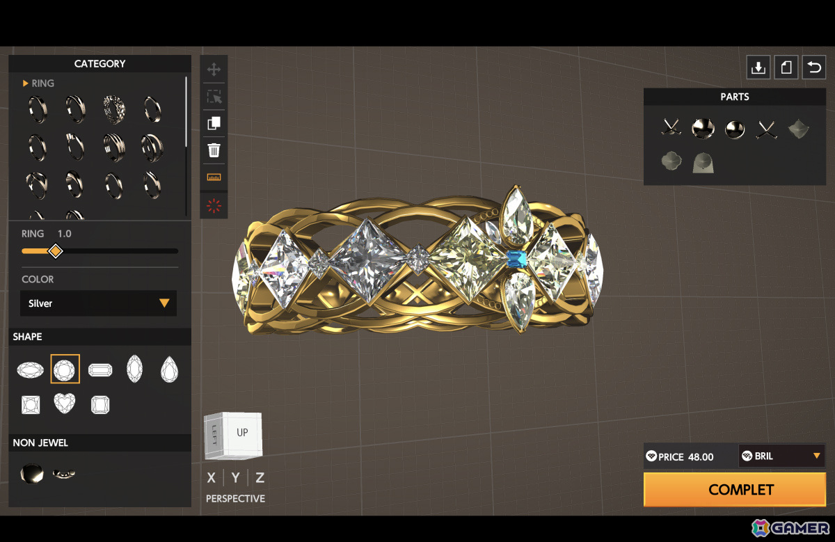 ブロックチェーンゲーム「Brilliantcrypto」Epic Games Store版がリリース！採掘した宝石を自由にデザインできる“ジュエリー工房”の開発画面も公開の画像