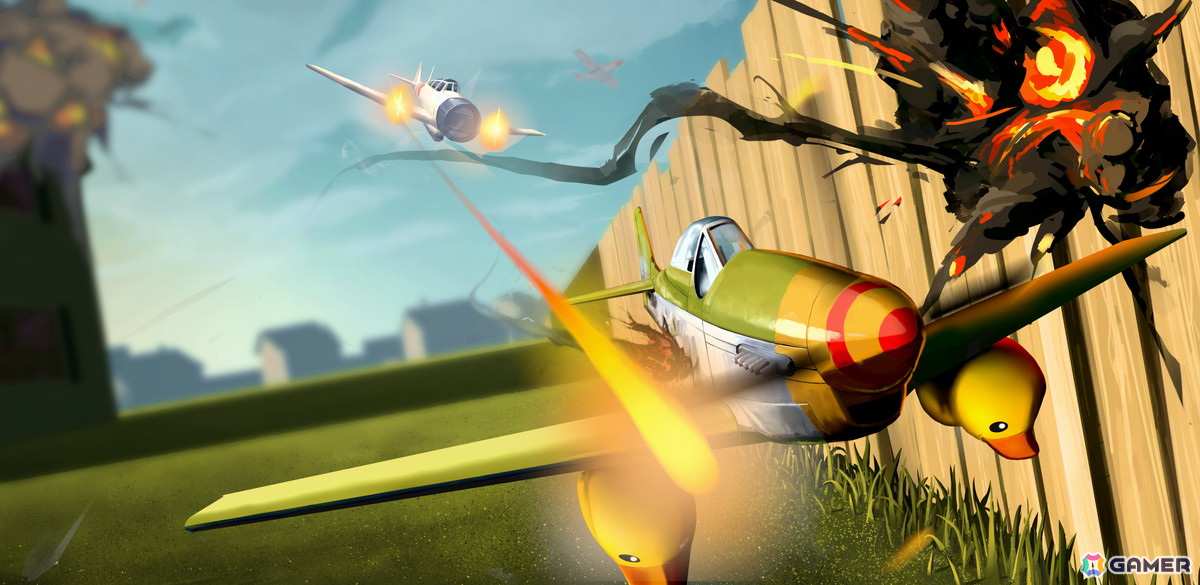 第二次世界大戦にインスパイアされた戦闘機が空中戦を繰り広げるフライトアクション「Battle of Backyard」がSteamで2025年第2四半期に配信!の画像