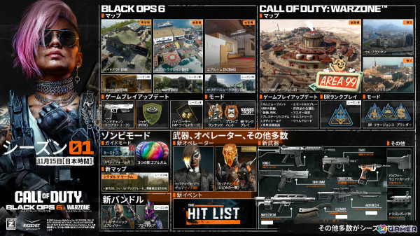 「CoD: BO6」「CoD: WZ」「CoD: WZ Mobile」のシーズン01が11月15日より開幕！新たなマルチプレイヤーマップやランクプレイなど盛りだくさんの画像1