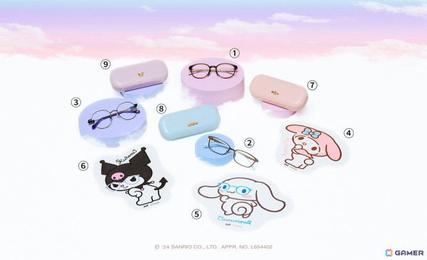 Zoffとサンリオキャラクターズのコラボメガネやグッズの全ラインアップが公開！クロミ、シナモロール、マイメロディがキュートなメガネ姿で登場の画像2