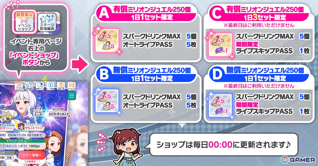 「ミリシタ」でイベント「プラチナスターツアービンゴ～Stellar Light～」が開催！の画像