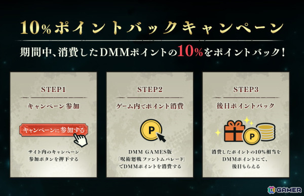 「呪術廻戦 ファントムパレード」DMM GAMES版で10%のポイントバックが受けられる1周年記念キャンペーンが開催！の画像2