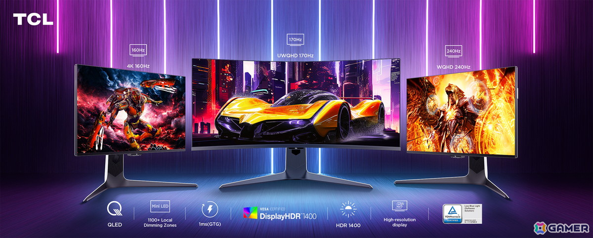 量子ドットMiniLED搭載のTCLゲーミングモニター「34R83Q」の先行