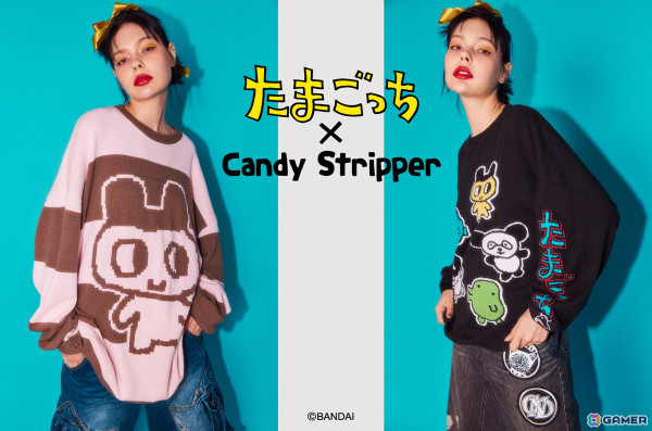 たまごっち×Candy Stripperのコラボアイテムが登場！平成レトロな雰囲気のたまごっちのグラフィックを使用したニットなどがラインナップの画像1