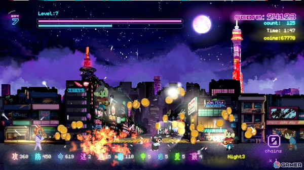 左右から迫りくるゾンビの群れを倒していく2Dアクションゲーム「Tokyo Waning Moon」がSteamで配信!の画像
