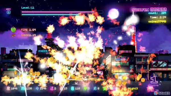 左右から迫りくるゾンビの群れを倒していく2Dアクションゲーム「Tokyo Waning Moon」がSteamで配信!の画像