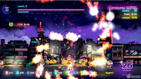 左右から迫りくるゾンビの群れを倒していく2Dアクションゲーム「Tokyo Waning Moon」がSteamで配信!の画像