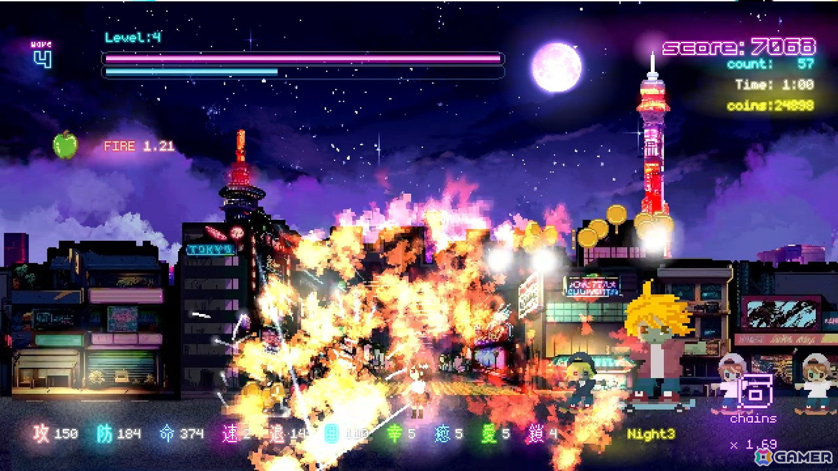 左右から迫りくるゾンビの群れを倒していく2Dアクションゲーム「Tokyo Waning Moon」がSteamで配信！の画像4